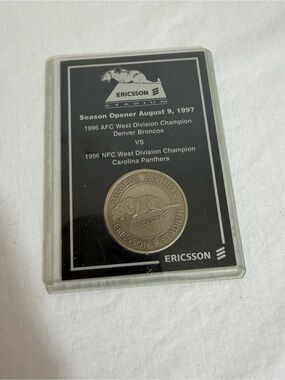 Black Commemorative Coin Card - Carolina Panthers
